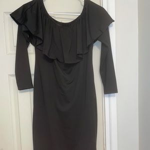 Black off the shoulder dress, knee length size small